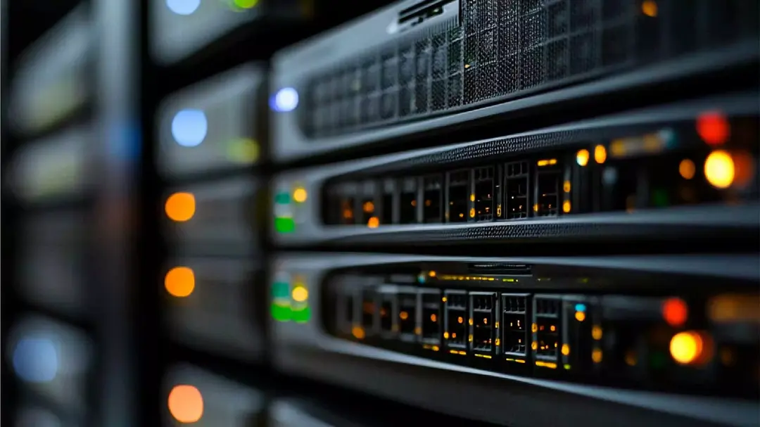 Equipamento de rede (switch) instalado em rack de data center