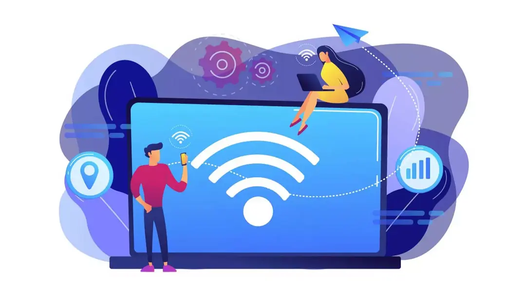 Ilustração representativa para gestão de wifi corporativo